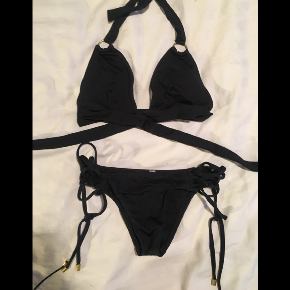 Vitamin A bikini strapped black o rings